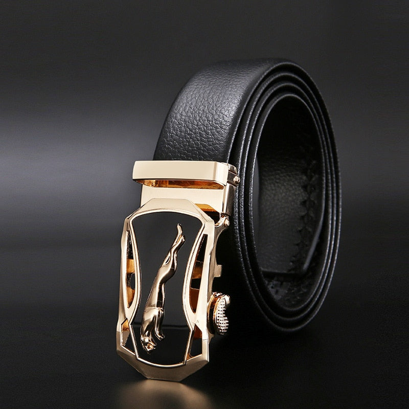 Mens Leather Belt Metal Automatic Buckle Brand High Quality Luxury